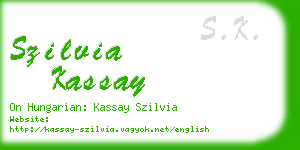 szilvia kassay business card